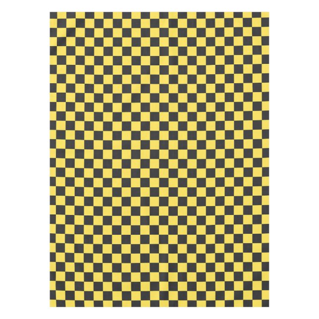 Yellow and black checkerboard pattern tablecloth (Front)