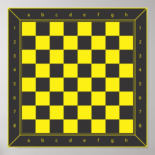 Yellow and Black Chess Table Poster (Front)