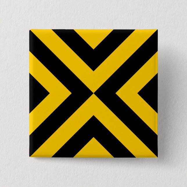 Yellow and Black Chevrons Button (Front)