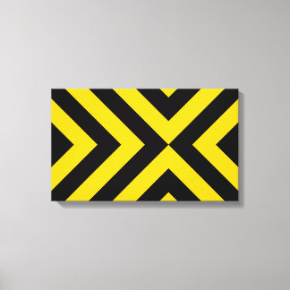Yellow and Black Chevrons Canvas Print