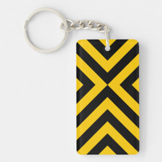 Yellow and Black Chevrons Keychain