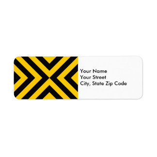 Yellow and Black Chevrons return address label
