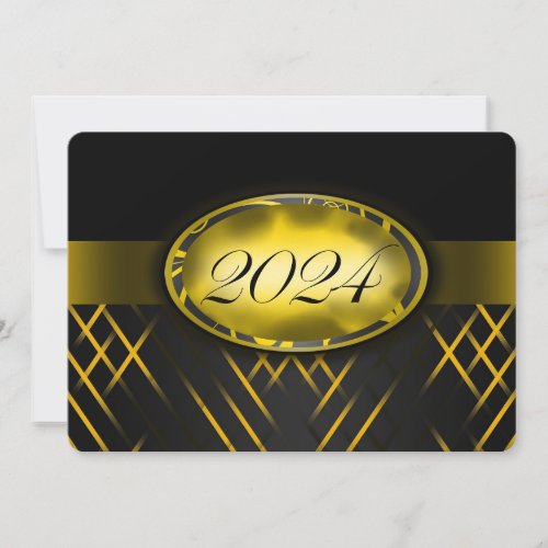 Yellow and Black Class of 2024 Invitation