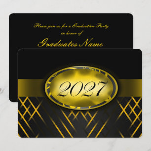 Yellow and Black Class of 2027 Party Invitation