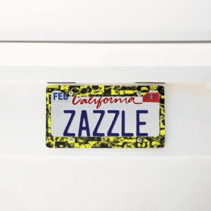 Yellow and Black Collage License Plate Frame