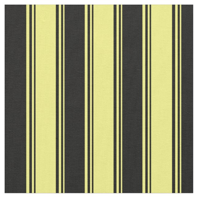 Yellow and Black Colored Stripes Fabric (Close Up)
