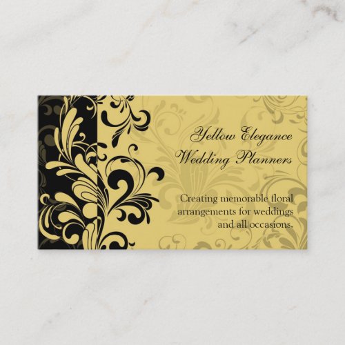 Yellow and Black Contemporary Swirl Business Card Templates