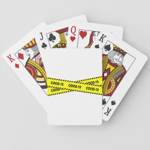 Yellow And Black Covid 19 Danger Ribbon Playing Cards