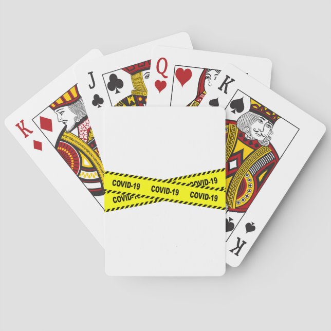 Yellow And Black Covid 19 Danger Ribbon Poker Cards (Back)