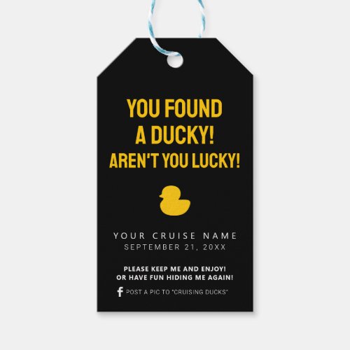 Yellow and Black Cruise Duck Gift Tags