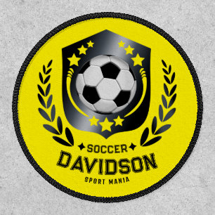 Yellow and Black Custom Soccer Name Gift Patch