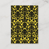 Yellow and Black Damask on Linen Enclosure Card (Back)