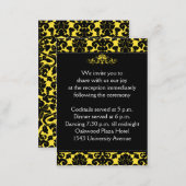 Yellow and Black Damask on Linen Enclosure Card (Front/Back)