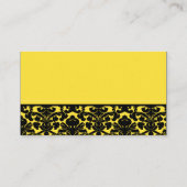 Yellow and Black Damask Place Cards (Back)