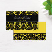 Yellow and Black Damask Wedding Favor Tag (Desk)