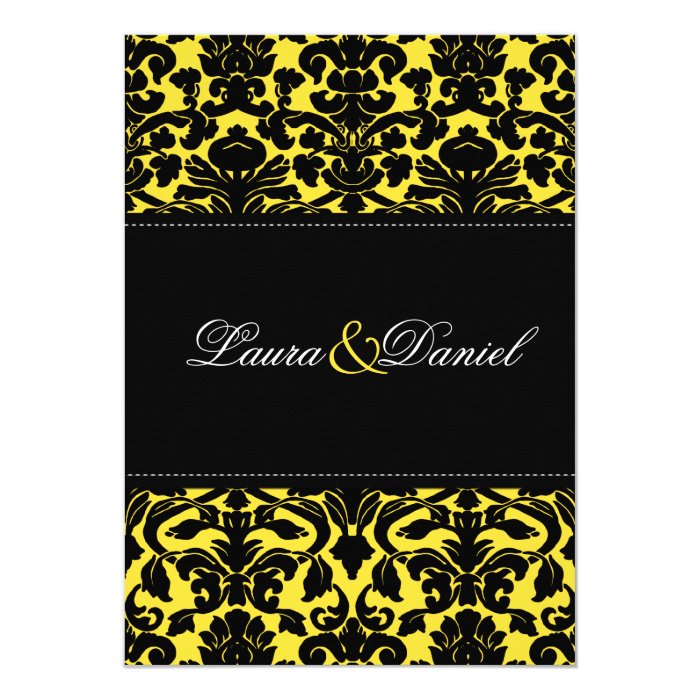 Black And Yellow Wedding Invitations 2