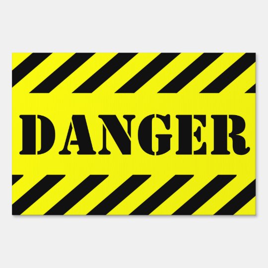 Yellow And Black Danger Halloween Haunted House Yard Sign | Zazzle.com