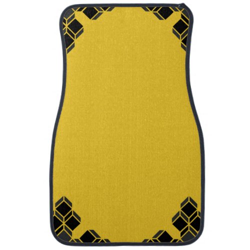 Yellow And Black Design  Car Floor Mat