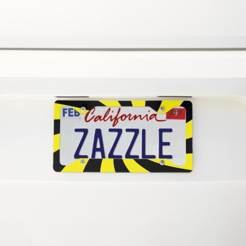 Yellow and Black Design License Plate Frame