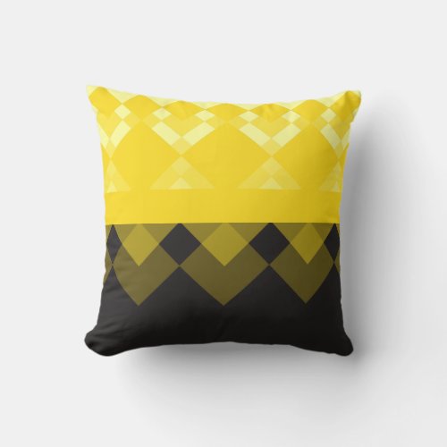 Yellow and Black Design Throw Pillow