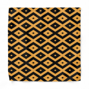 Yellow and black diamond pattern bandana