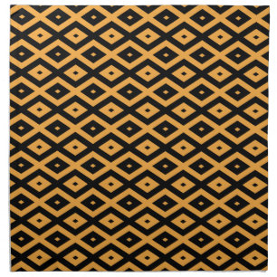 Yellow and black diamond pattern cloth napkin