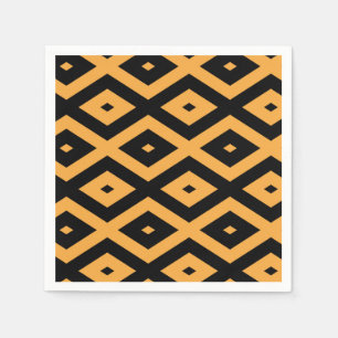 Yellow and black diamond pattern napkins