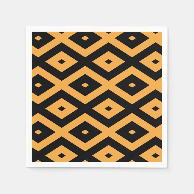 Yellow and black diamond pattern napkins (Front)