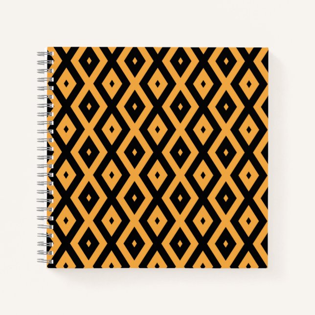 Yellow and black diamond pattern notebook (Front)