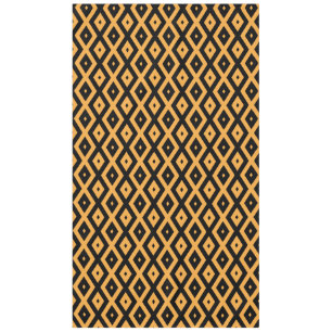 Yellow and black diamond pattern tablecloth