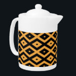 Yellow and black diamond pattern teapot<br><div class="desc">Yellow and black diamond pattern</div>
