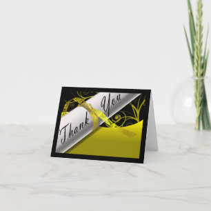 Yellow and Black Diploma Letterpress Thank You Card