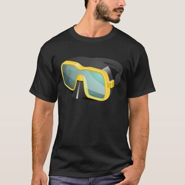Yellow and Black Diving/Scuba/Snorkeling Mask T-Shirt (Front)