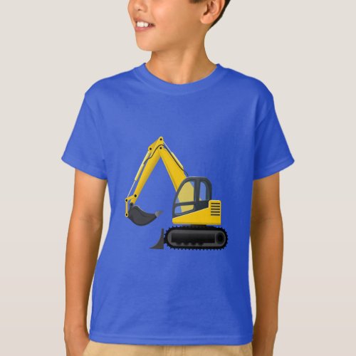 Yellow and Black Excavator Construction Machine T_Shirt