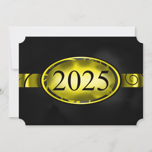 Yellow and Black Floral Button 2025 Card (Front)