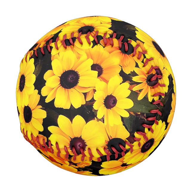 Yellow and black flowers baseball (Front Right)