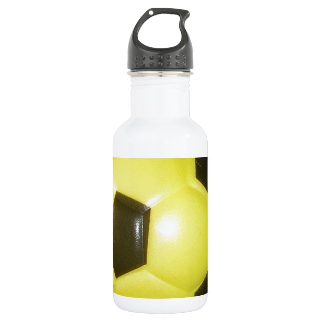 Yellow and black Football. Stainless Steel Water Bottle (Front)
