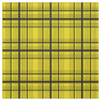 Yellow and  Black Graphic Windowpane Plaid Check Fabric