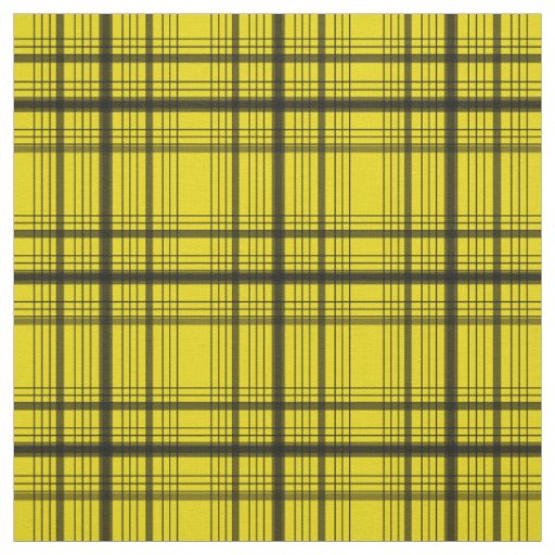 Yellow and  Black Graphic Windowpane Plaid Check Fabric