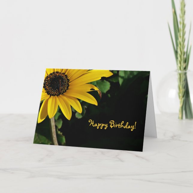 Yellow and Black, Happy Birthday! Card (Front)