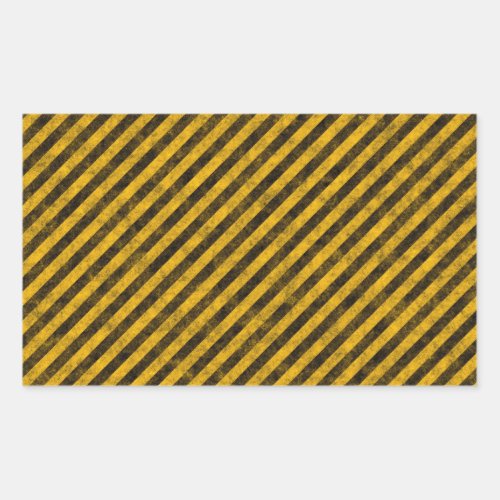 Yellow and Black Hazard Stripes Texture Rectangular Sticker