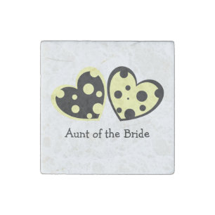 Yellow And Black Hearts Stone Magnet