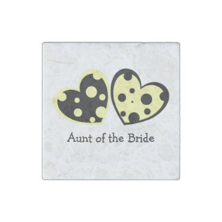 Yellow And Black Hearts Stone Magnet