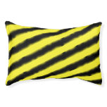 [ Thumbnail: Yellow and Black Honey Bee Color Stripes Pet Bed ]