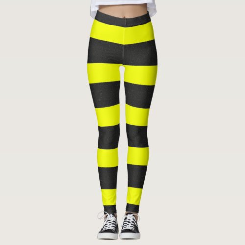 Yellow and Black Honey Bee Inspired Leggings