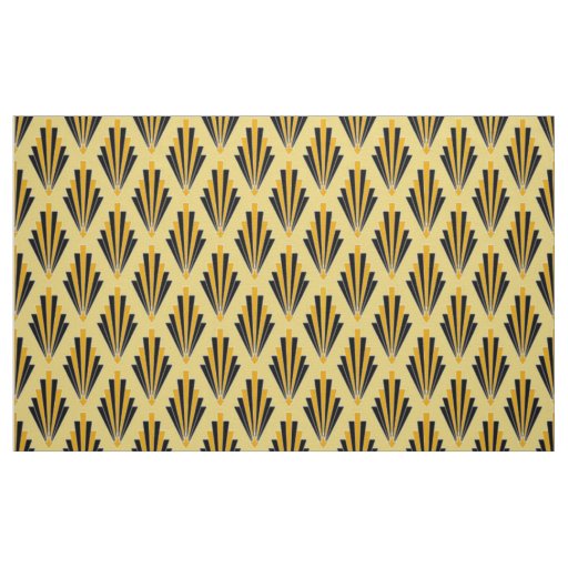 Yellow and Black Iconic Art Deco Fabric