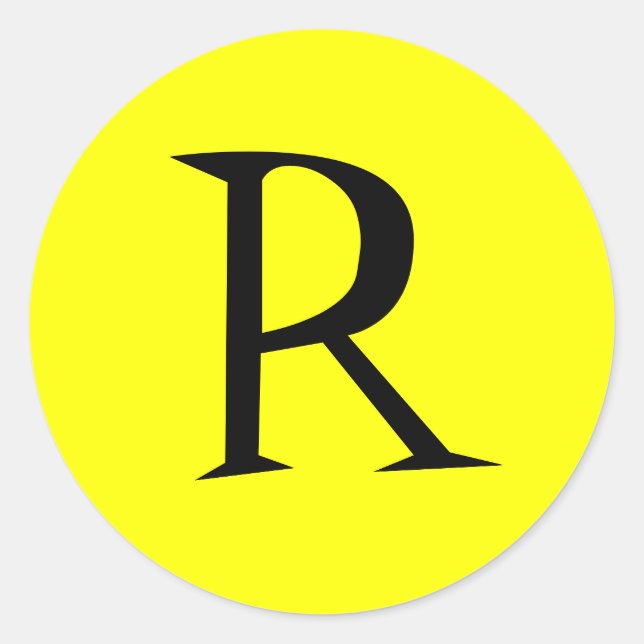 YELLOW AND BLACK INITIAL STICKER SEAL (Front)
