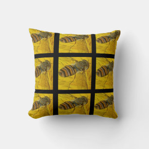 Yellow And Black Insect Throw Pillow