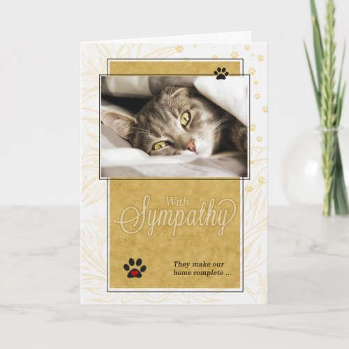 Yellow and Black Loss of Cat Pet Sympathy Card