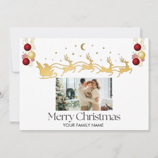 Yellow and Black Merry Christmas Holiday Card
